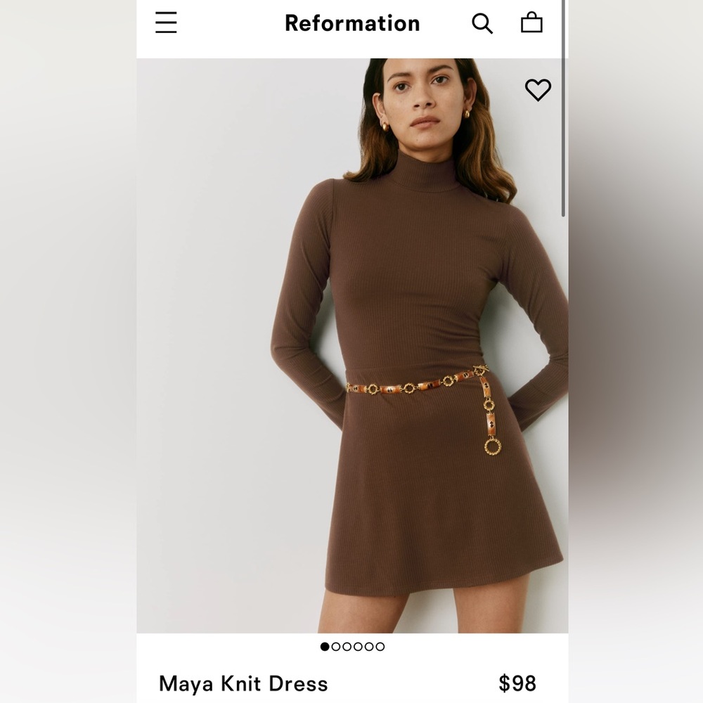 Reformation Maya Knit Dress brown NWT